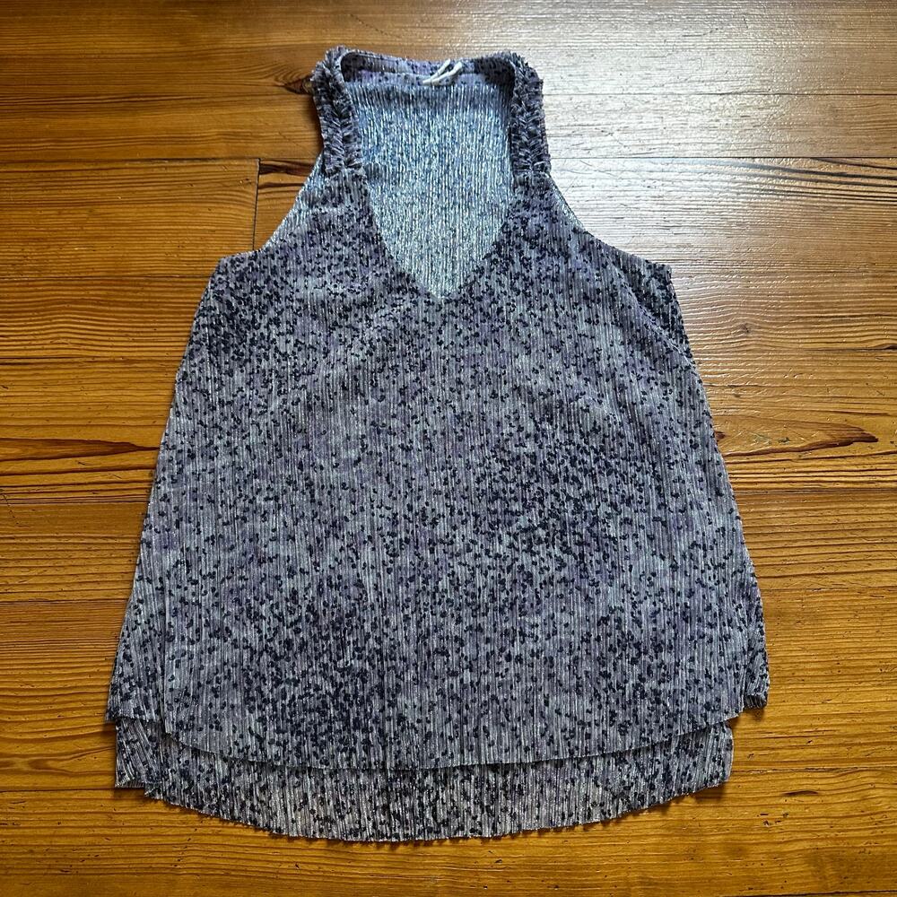 Anthropologie purple‎ silver metallic sleeveless racerback tank SIZE M